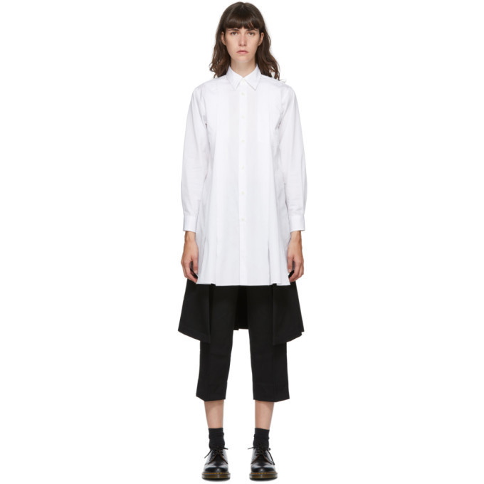 Photo: Comme des Garcons Comme des Garcons White Split Shirt Dress