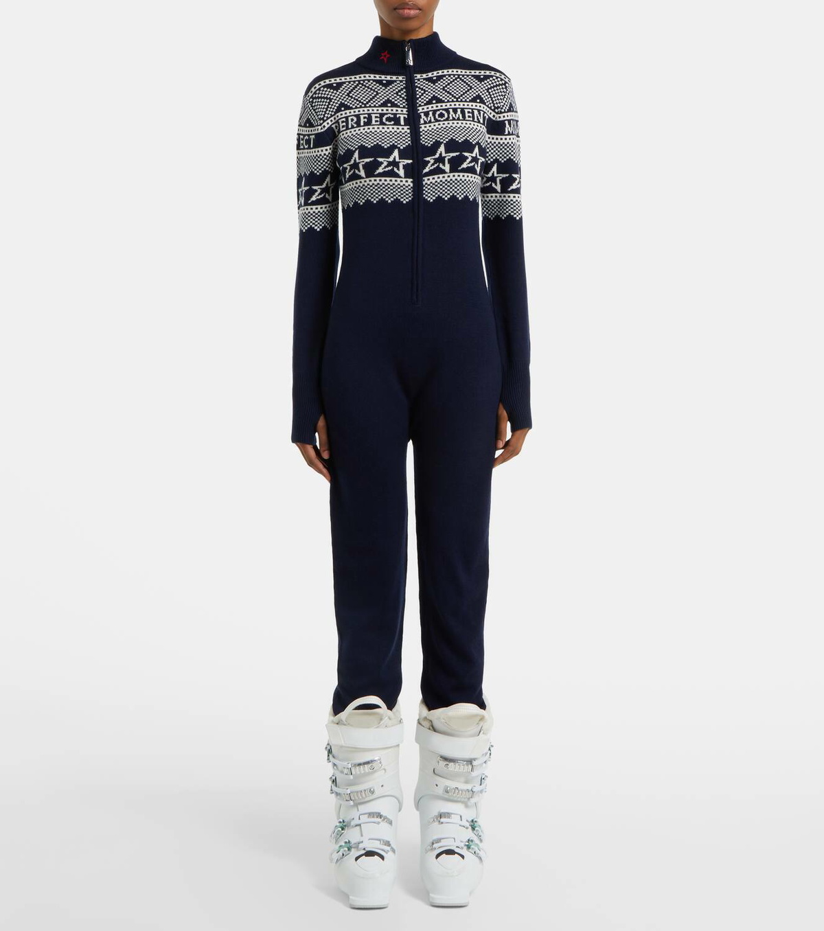 Perfect Moment Wool intarsia bodysuit