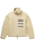 De Bonne Facture - Jacquard-Trimmed Wool-Blend Fleece Jacket - Neutrals