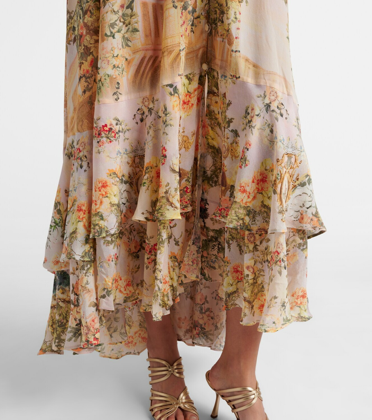 Camilla Embellished floral silk crêpe maxi dress
