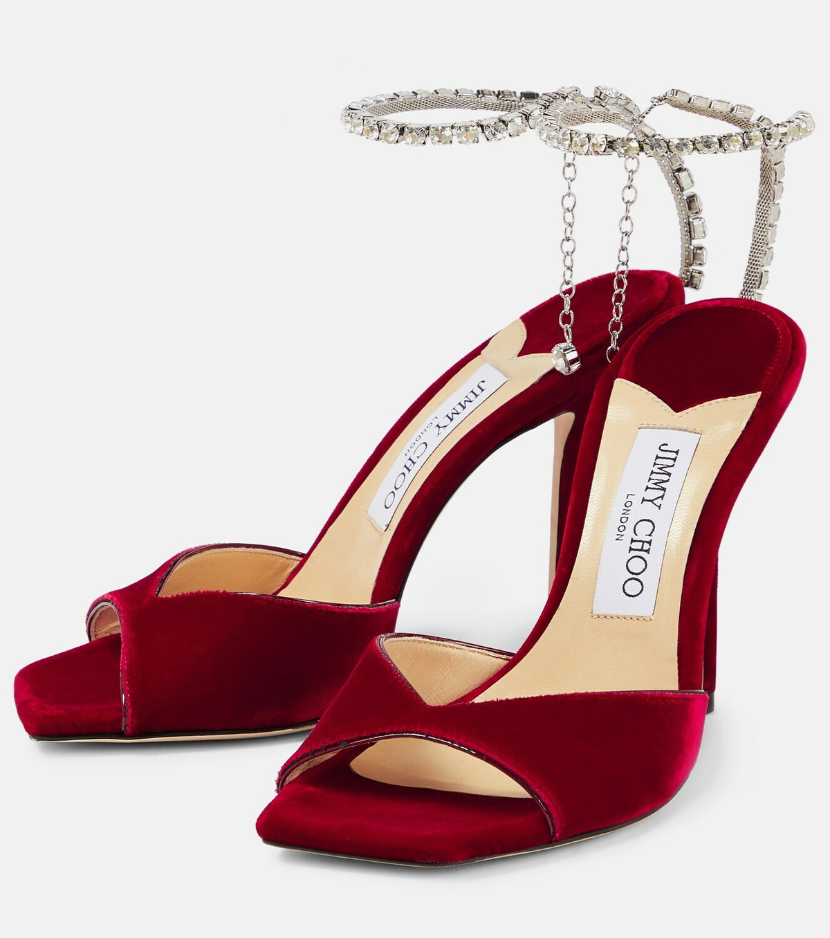 Jimmy Choo - Saeda 100 velvet sandals