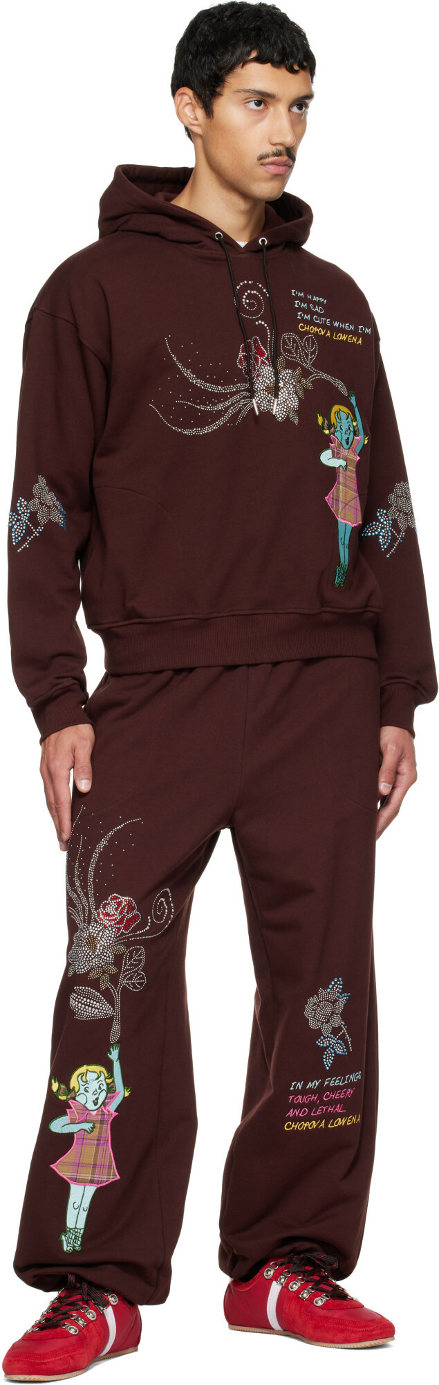 Chopova Lowena Brown Feelings Hope Sweatpants