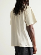 Satoshi Nakamoto - Wall Street Distressed Logo-Print Cotton-Jersey T-Shirt - White