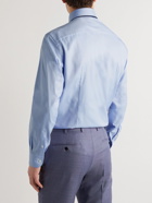 Brioni - William Slim-Fit Cutaway-Collar Cotton-Twill Shirt - Blue