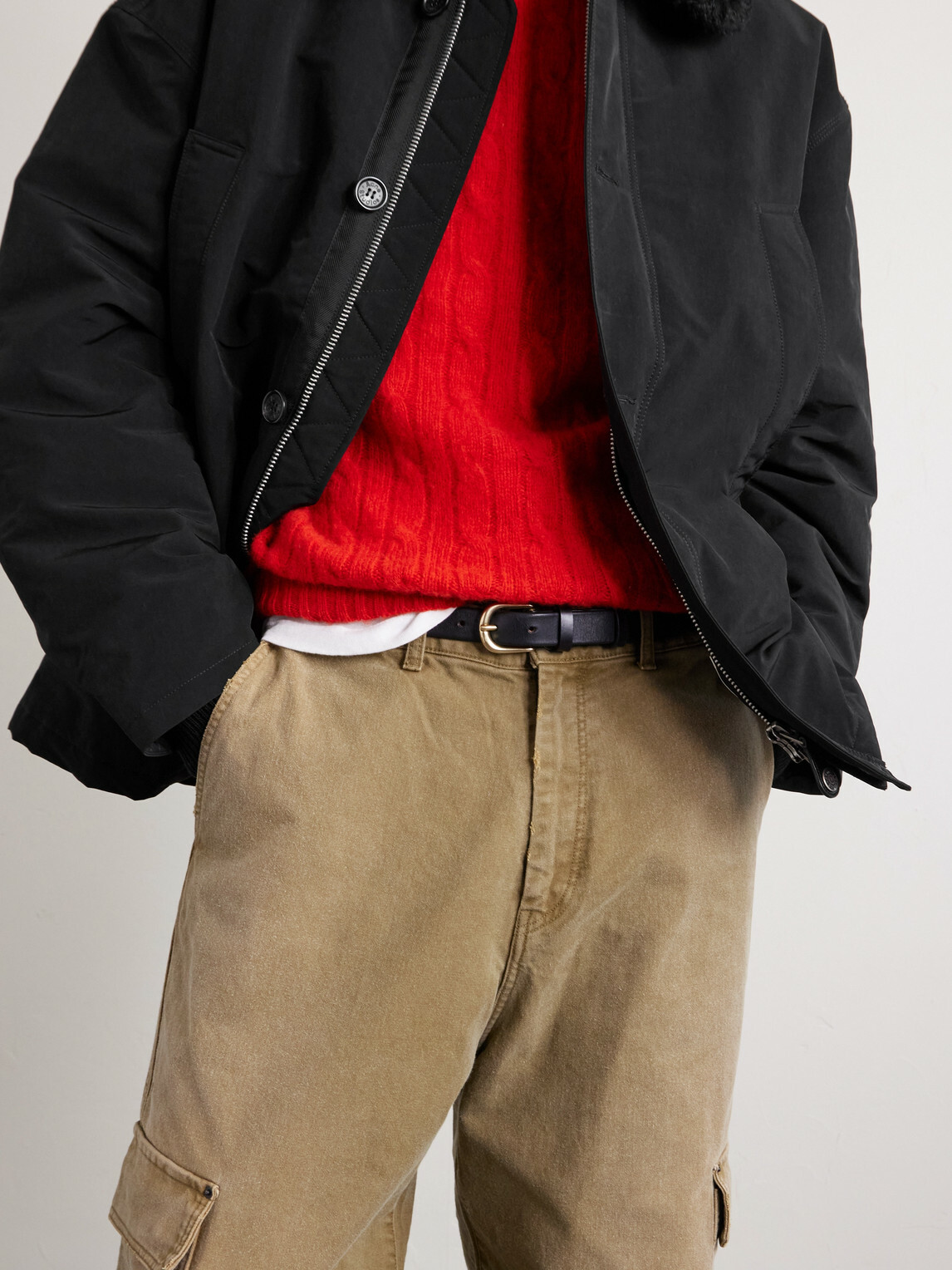 Acne Studios - Omanti Shearling-Trimmed Padded Peached-Nylon Parka - Black