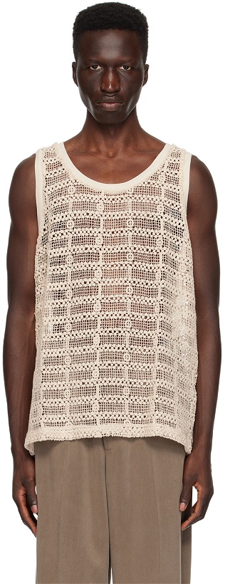 Photo: CMMN SWDN Off-White Sheer Tank Top