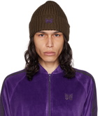 NEEDLES Brown Embroidered Beanie