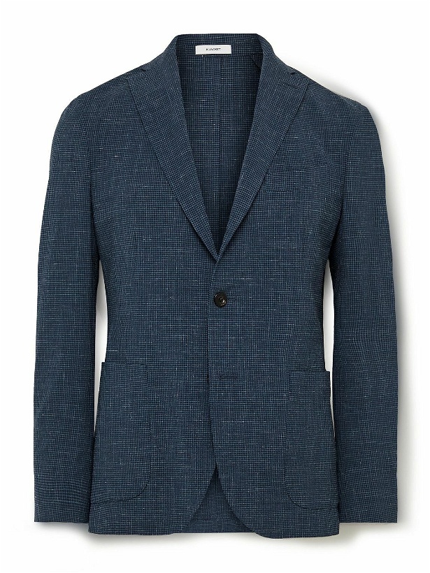 Photo: Boglioli - Unstructured Checked Wool-Blend Seersucker Suit Jacket - Blue