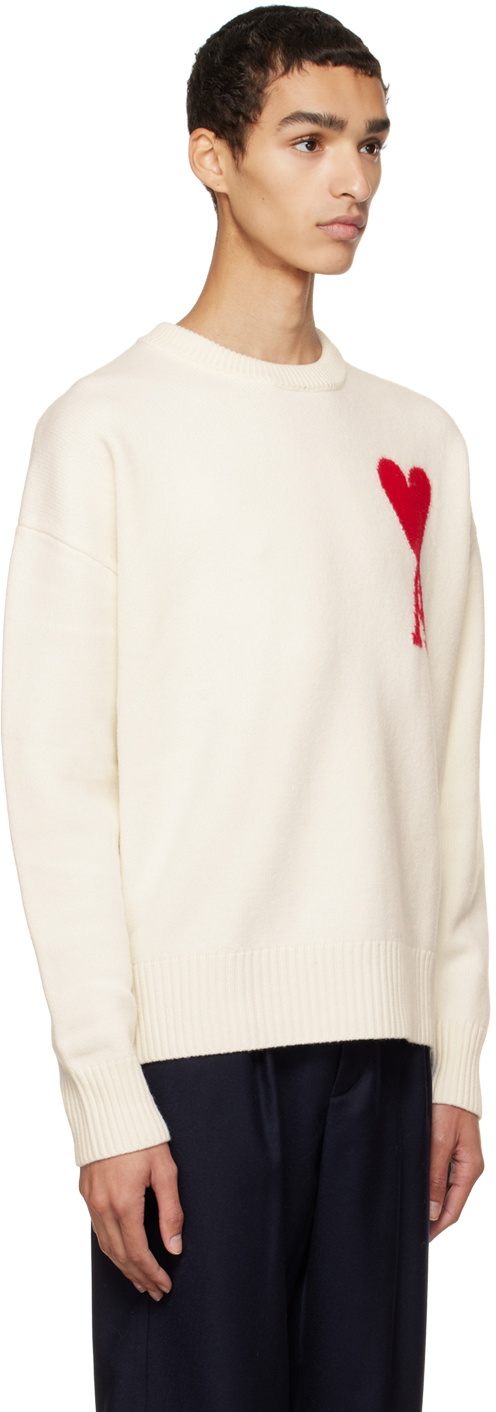 AMI Paris Off-White Ami De Cœur Sweater AMI