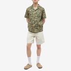 A.P.C. Men's Lloyd Floral Camo Short Sleeve Shirt in Khaki