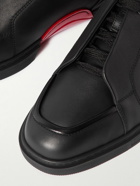 Christian Louboutin - Jimmy Rubber-Trimmed Leather Sneakers - Black
