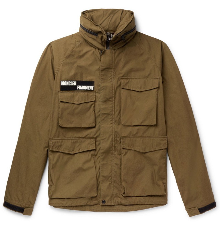Photo: Moncler Genius - 7 Moncler Fragment Logo-Appliquéd Cotton Field Jacket - Army green