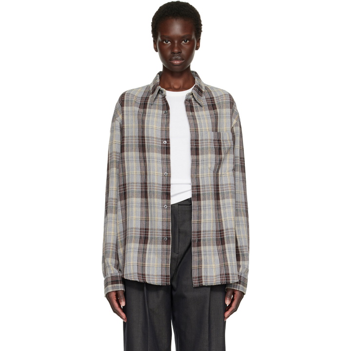 Photo: TONYWACK Gray & Brown Flannel Shirt