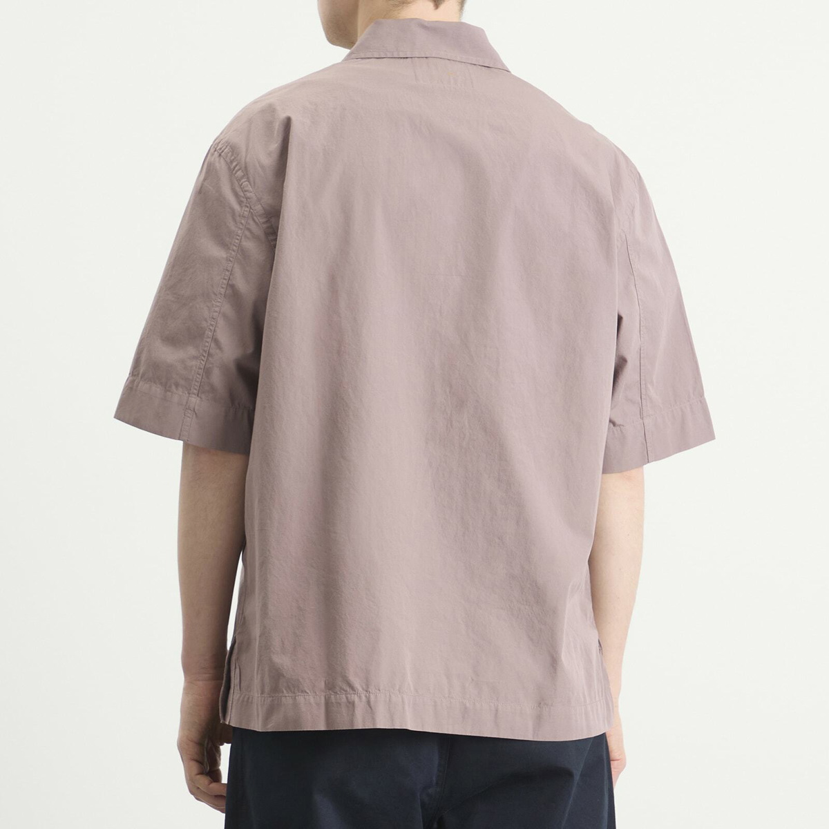 MHL by Margaret Howell Men's Offset Placket Polo in Mineral Pink