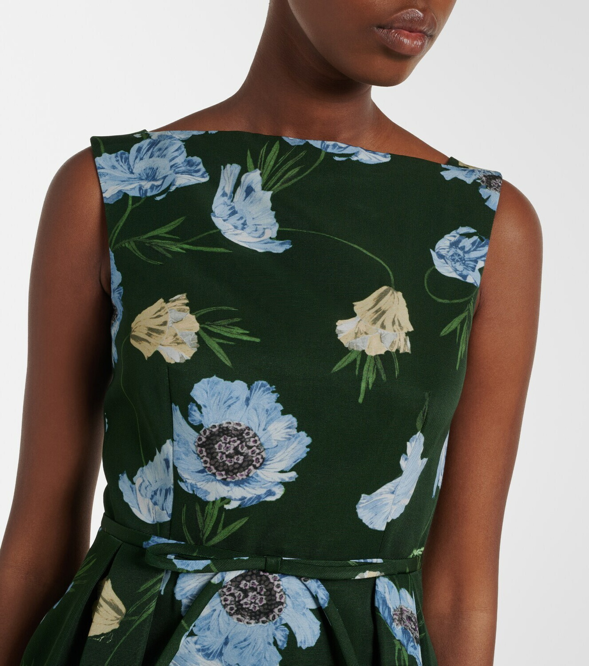 Erdem Floral cotton-blend faille midi dress