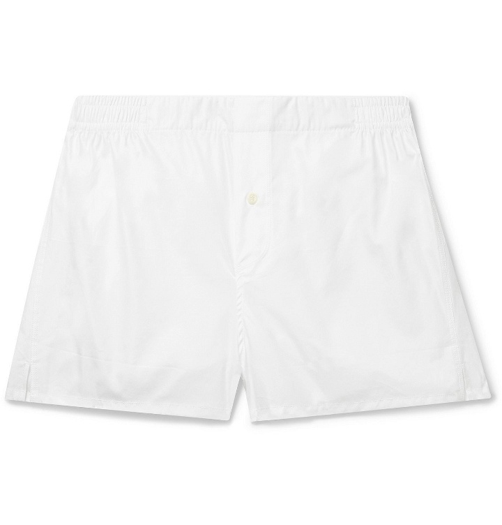 Photo: Hamilton and Hare - Cotton Boxer Shorts - White