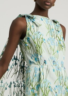 Bernadette Charlene Floral-print Cape Maxi Dress Multi Print
