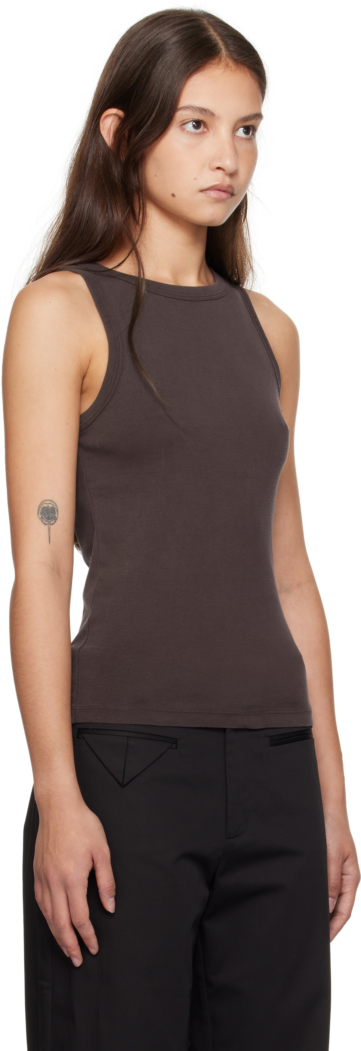 St. Agni Purple Organic Cotton Bateau Tank Top