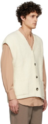 Nanushka Off-White Ervin Fleece Vest Cardigan