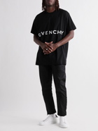 GIVENCHY - Oversized Logo-Embroidered Cotton-Jersey T-Shirt - Black