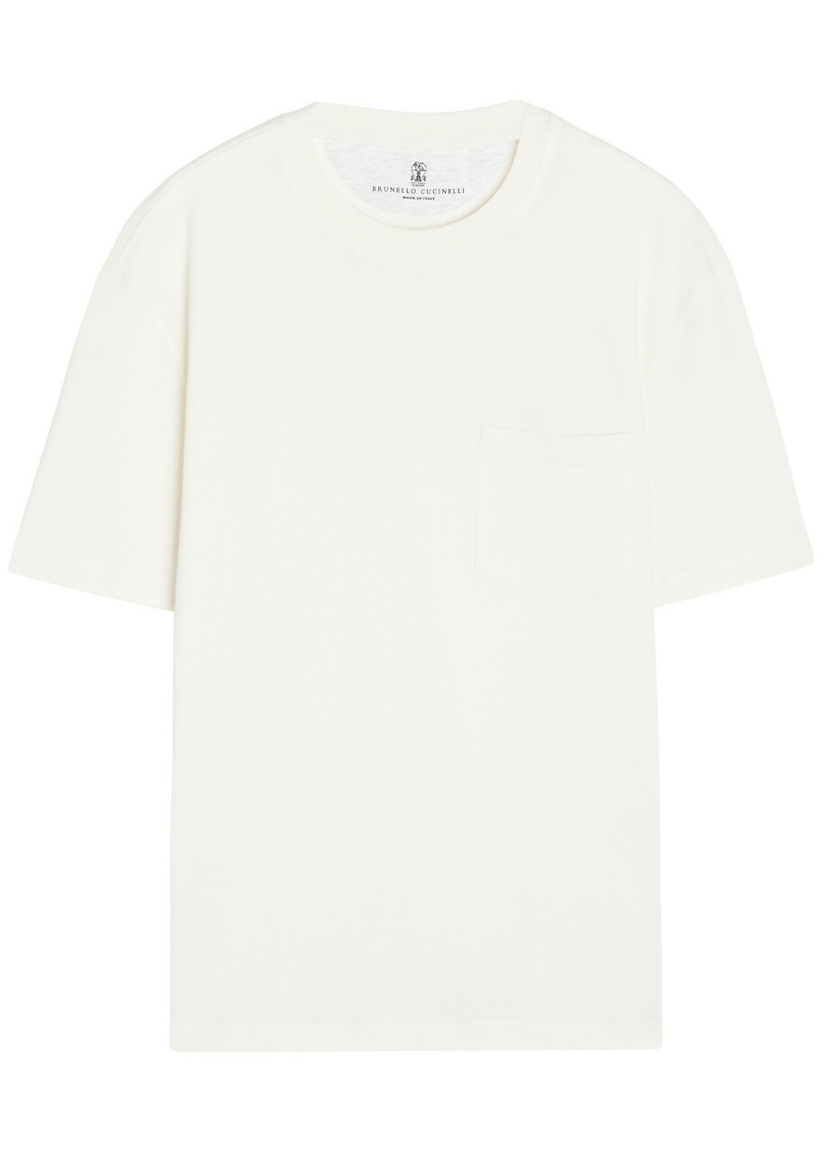 Brunello Cucinelli - Logo-Embroidered Cotton-Jersey Mock-Neck T