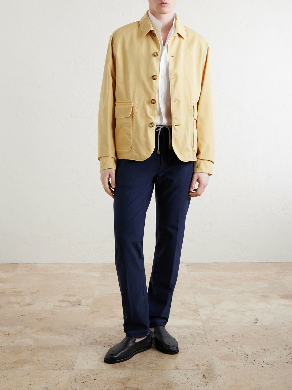 Eleventy - Straight-Leg Cotton-Blend Trousers - Blue