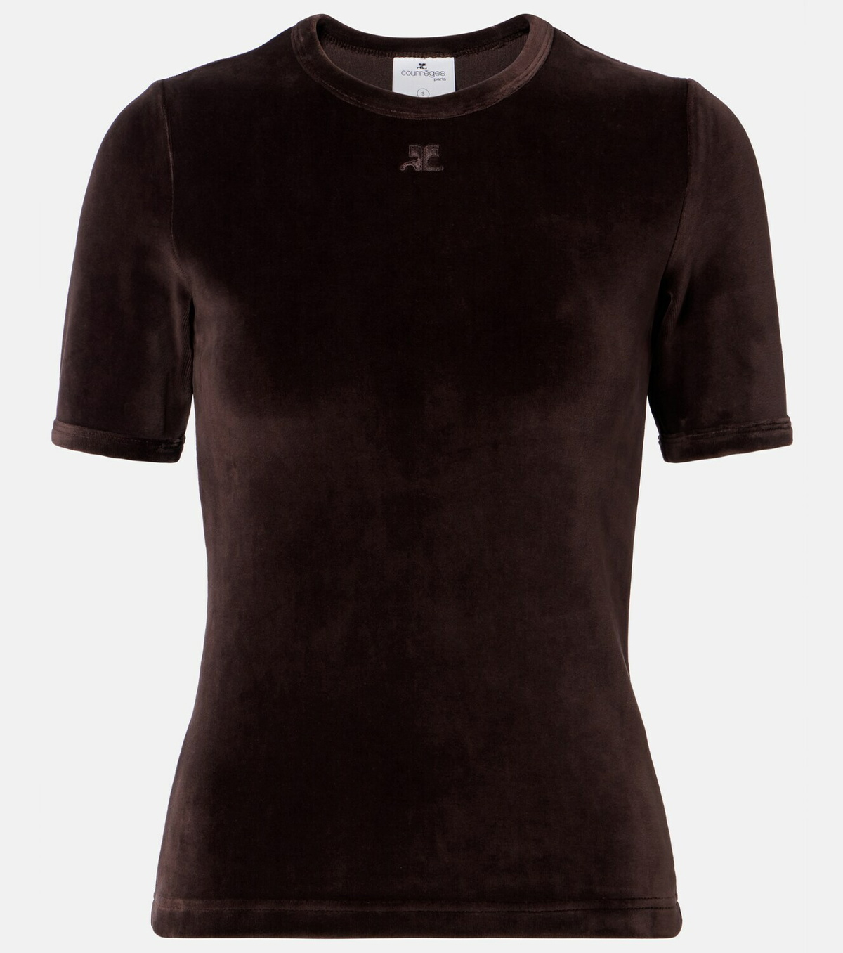 Courrèges Cotton-blend velvet T-shirt