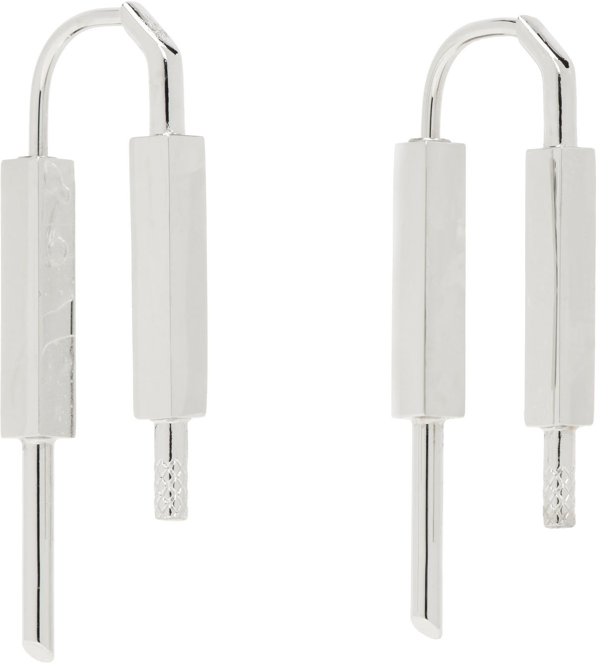 Givenchy Silver U Lock Earrings