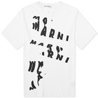 Marni Men's Scanned Logo T-Shirt in Lily White