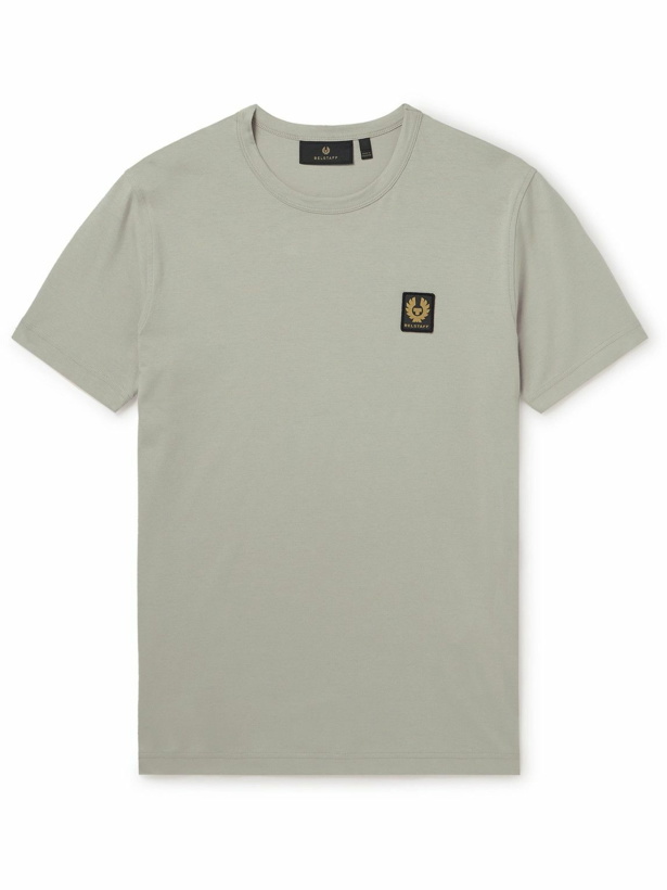 Photo: Belstaff - Logo-Appliquéd Cotton-Jersey T-Shirt - Gray