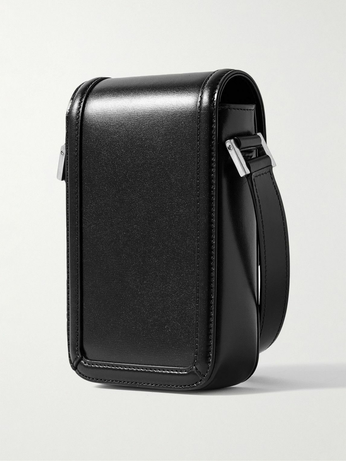 SAINT LAURENT - Solferino Mini Logo-Embellished Leather