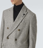 Lardini Herringbone double-breasted virgin wool coat
