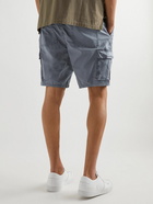 James Perse - Garment-Dyed Cotton-Blend Poplin Cargo Shorts - Blue