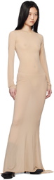 VETEMENTS Beige Stocking Styling Maxi Dress