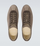 Brunello Cucinelli Suede-trimmed leather sneakers