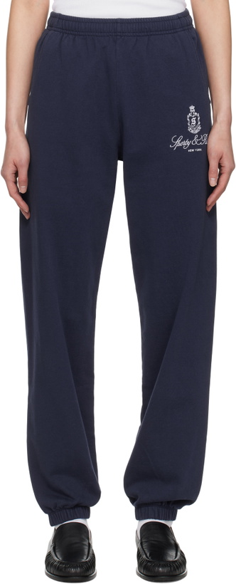 Photo: Sporty & Rich Navy Vendome Sweatpants