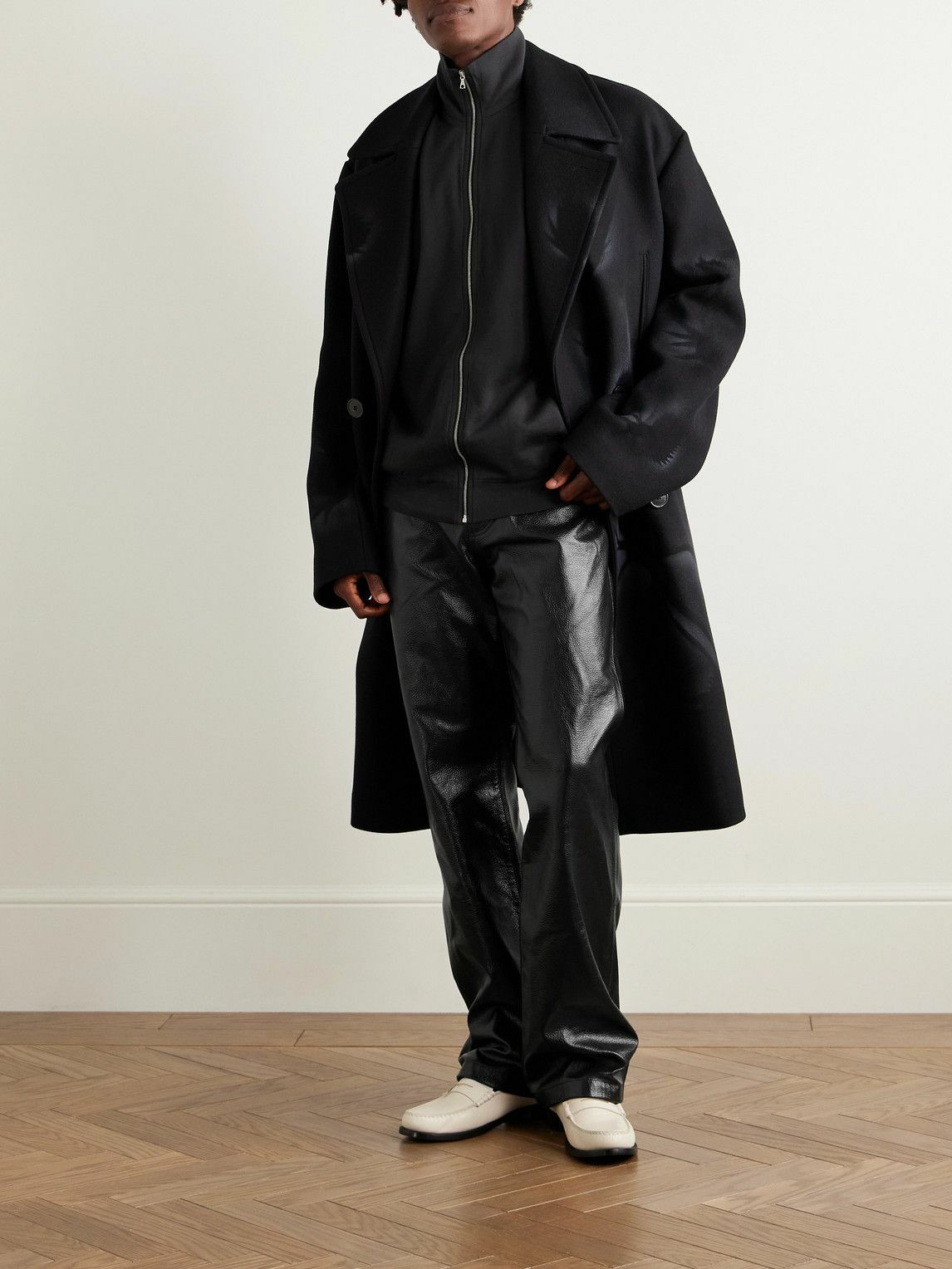 Acne Studios - Lolen Straight-Leg Full-Grain Leather Trousers - Black