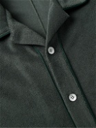 Rag & Bone - Avery Camp-Collar Cotton-Blend Terry Shirt - Green