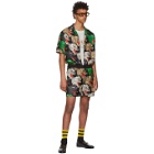 Gucci Multicolor Silk Panther Face Shorts