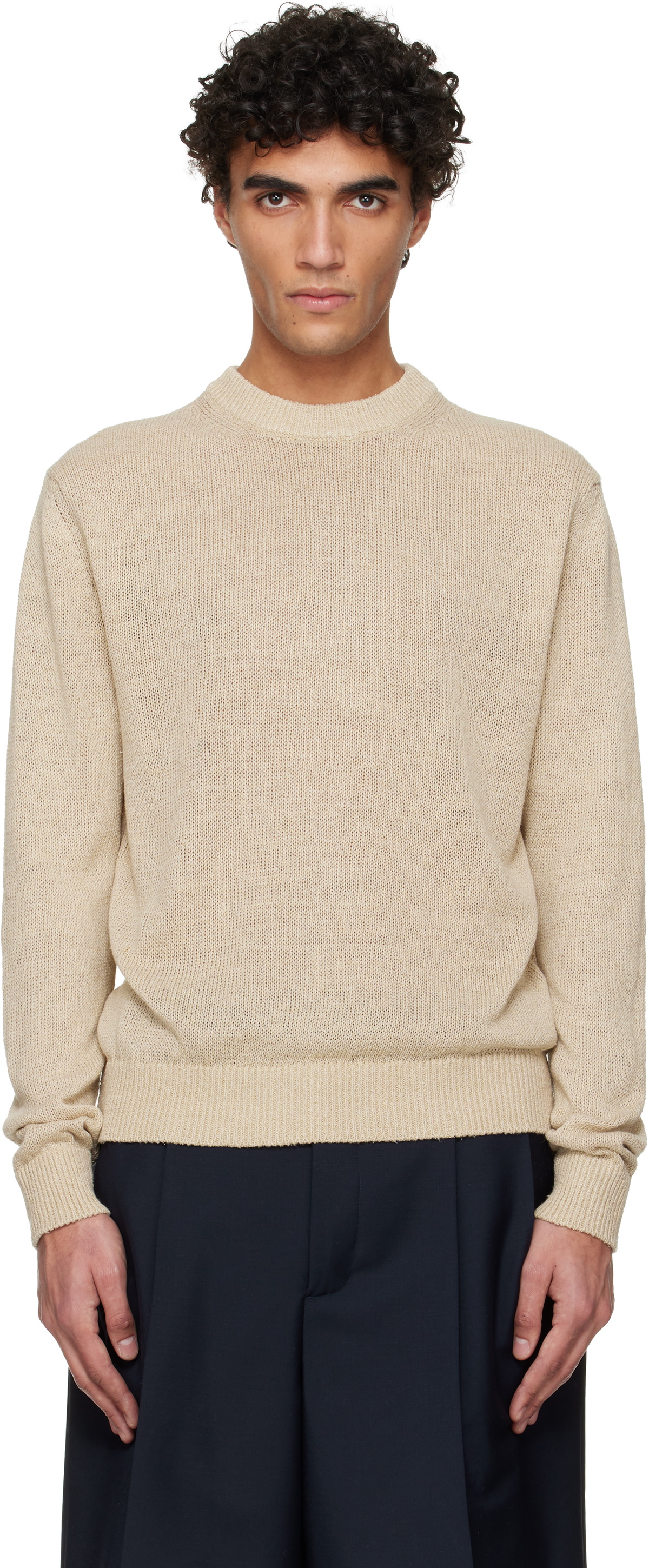 Jil Sander Beige Silk Sweater Jil Sander