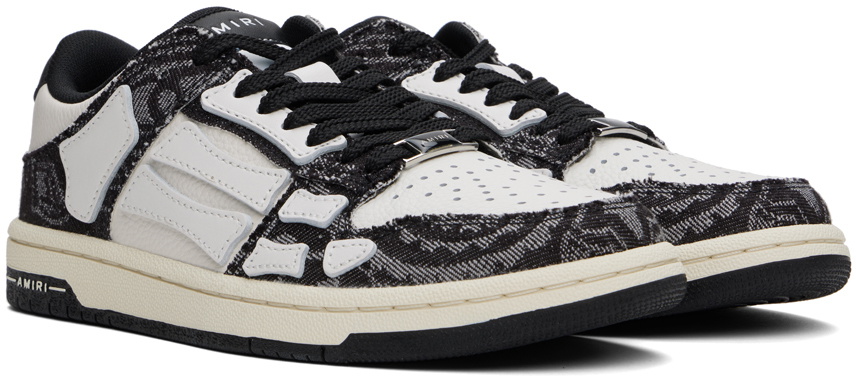 AMIRI White & Black Bandana Denim Skel Top Low Sneakers Amiri AMIRI White & Black Bandana Denim Skel Top Low Sneakers Amiri