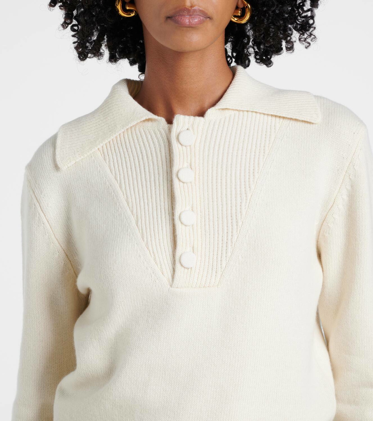 Plan C Wool and cashmere polo sweater