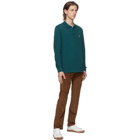 PS by Paul Smith Green Pique Zebra Long Sleeve Polo