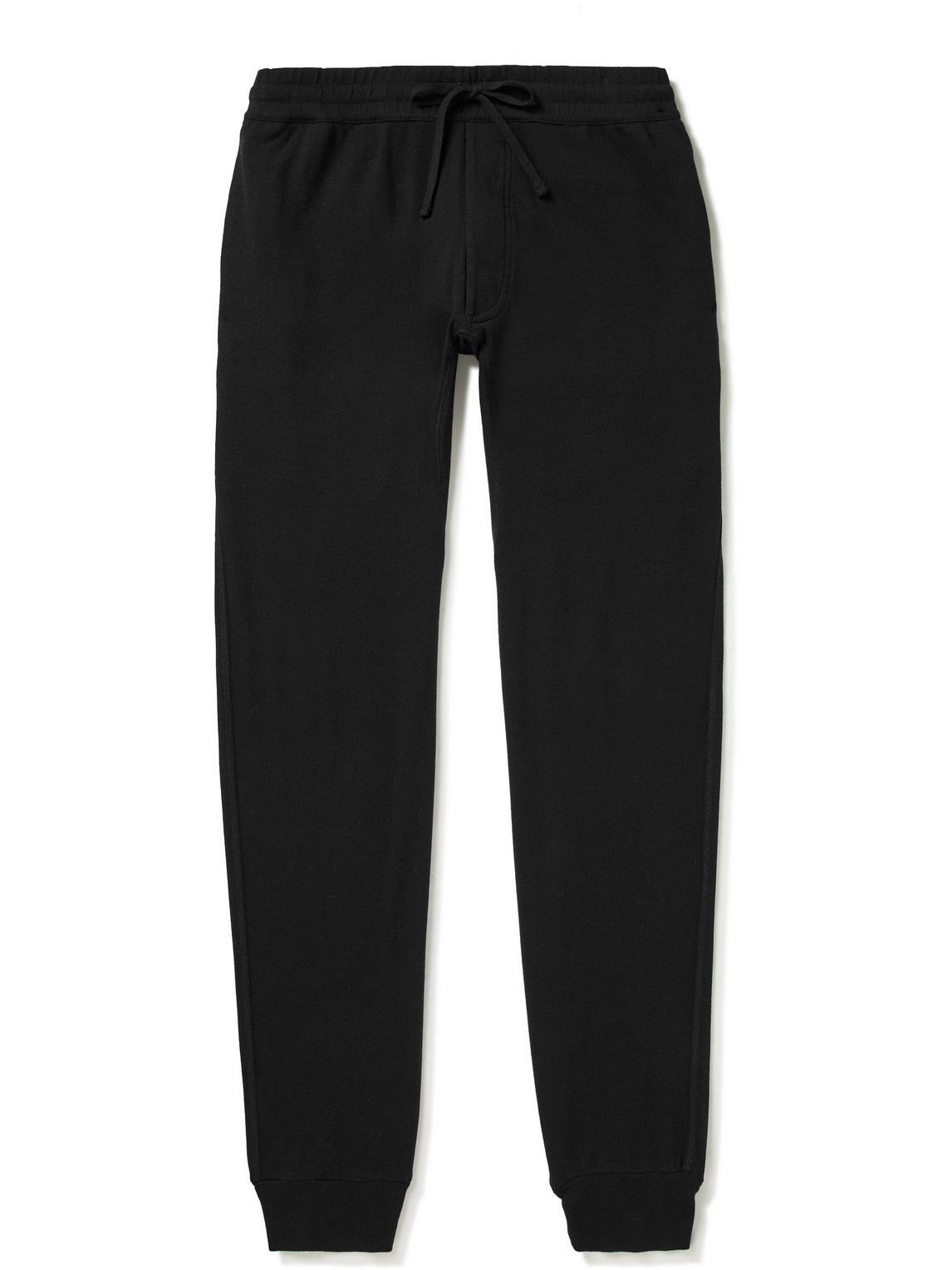 TOM FORD - Tapered Brushed Cotton and Modal-Blend Jersey Sweatpants - Black  TOM FORD