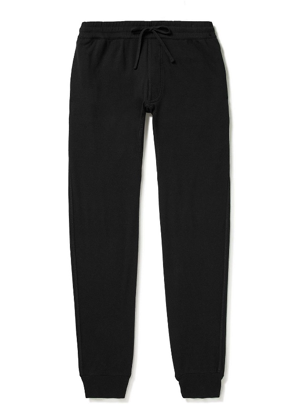 Photo: TOM FORD - Tapered Brushed Cotton and Modal-Blend Jersey Sweatpants - Black