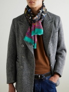 Drake's - HIM Mughal Fringed Printed Wool and Silk-Blend Scarf