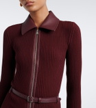 Simkhai Ismelle belted ribbed-knit shirt dress