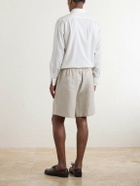 Saman Amel - Brisbane Straight-Leg Linen Drawstring Shorts - Neutrals