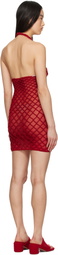 Isa Boulder Red Macramist Tank Minidress