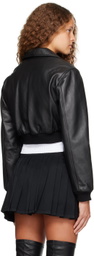 Moschino Black Heart Buttons Leather Jacket